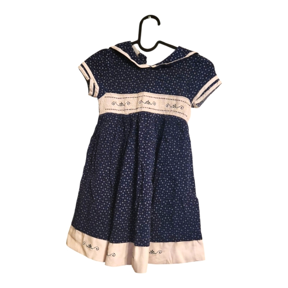 Navy Blue and White Kids Dress